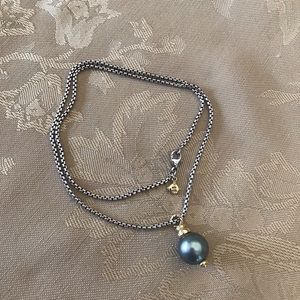 David Yurman Tahitian Pearl Drop Necklace